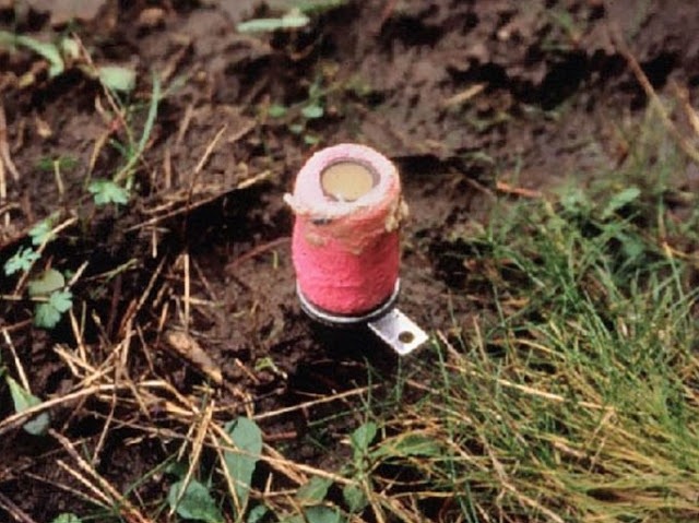 A mechanical poison bomb used on federal public lands for canid control
